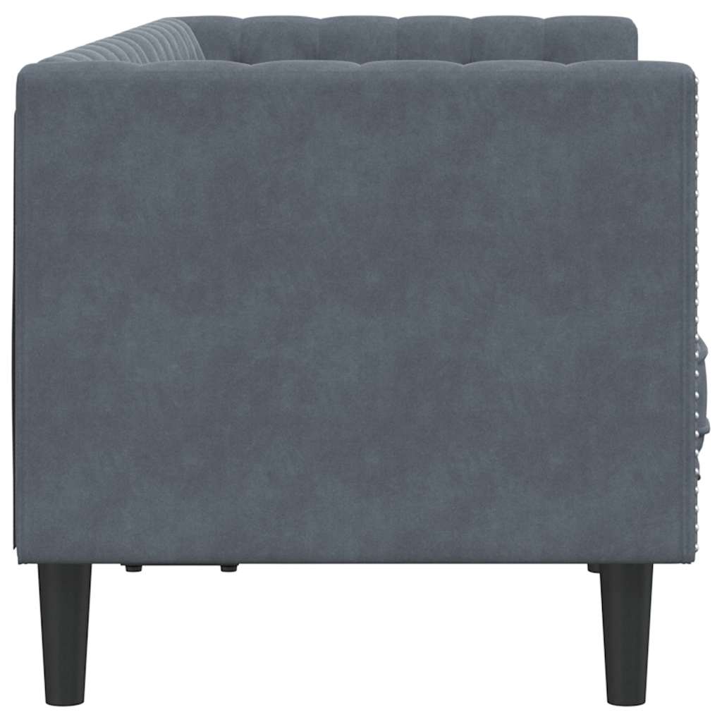 Chesterfield Sofa Other Dark grey 174 x 74.5 x 70.5 cm Velvet